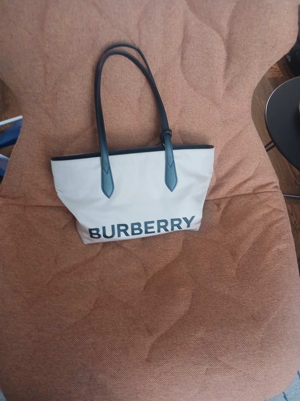 Burberry Rose  and Black Logo Tote Bag